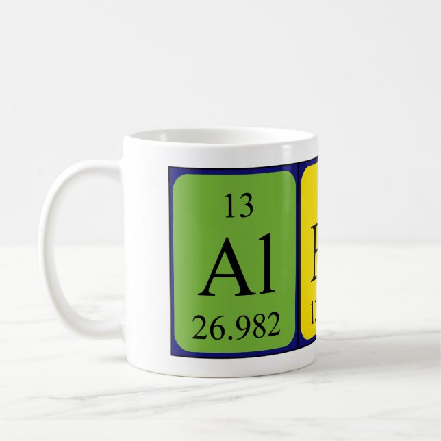 Mug de nom de table périodique Albana (Gauche)