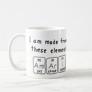 Mug de nom de table périodique Amari