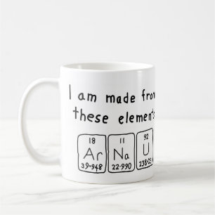 Mug de nom de table périodique Arnau