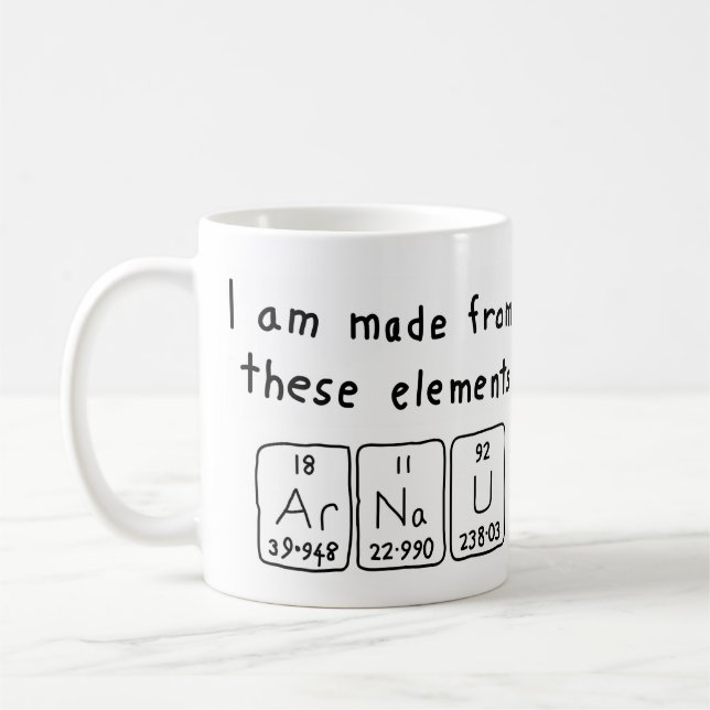 Mug de nom de table périodique Arnau (Gauche)
