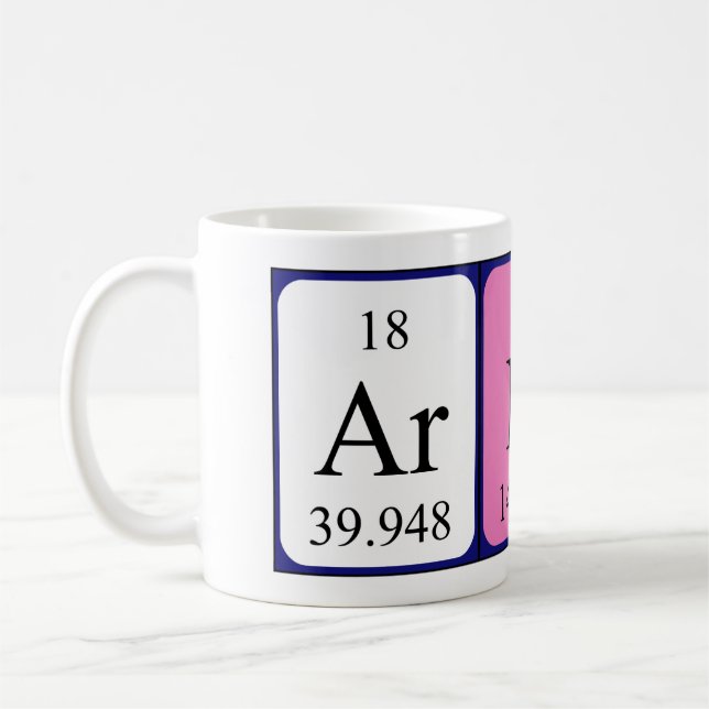 Mug de nom de table périodique Arnau (Gauche)