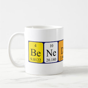 Mug de nom de table périodique Bénédicte