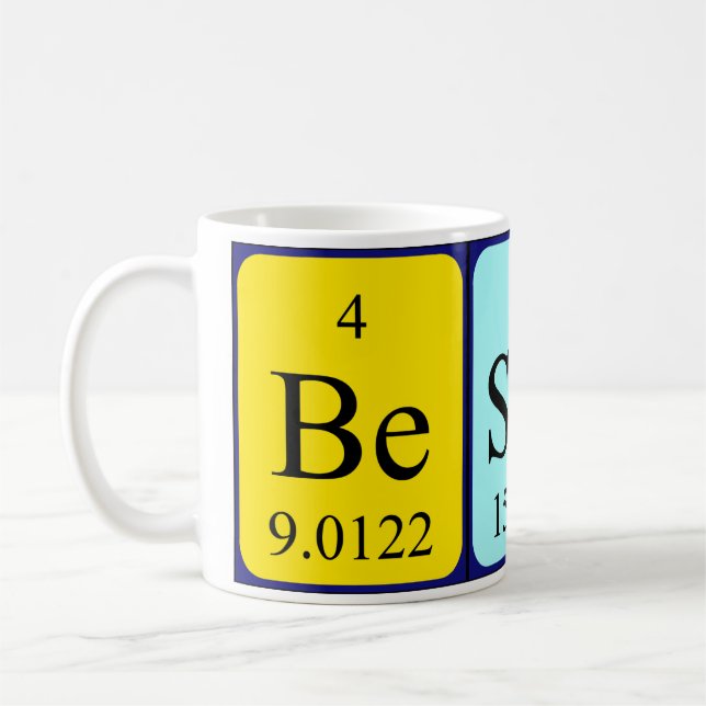 Mug de nom de table périodique Besmir (Gauche)