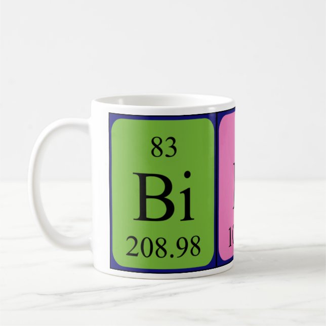 Mug de nom de table périodique Bibi (Gauche)