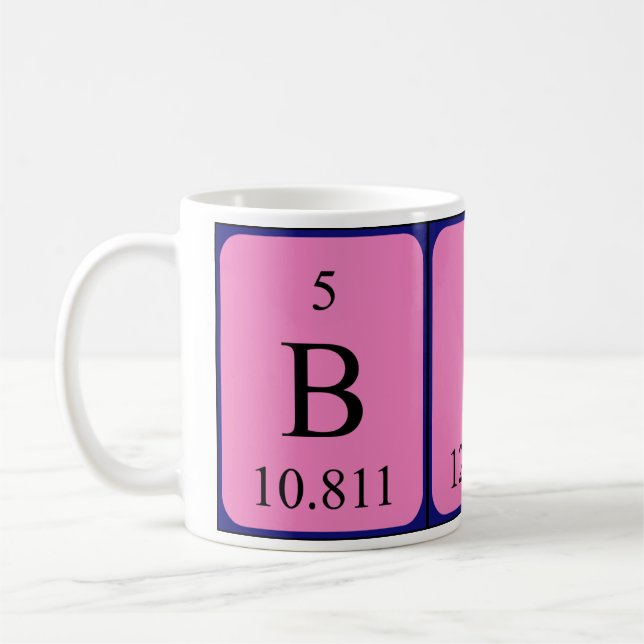 Mug de nom de table périodique Bibi (Gauche)