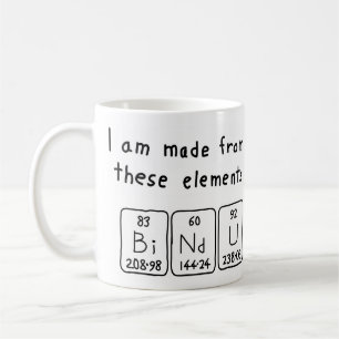 Mug de nom de table périodique bindu