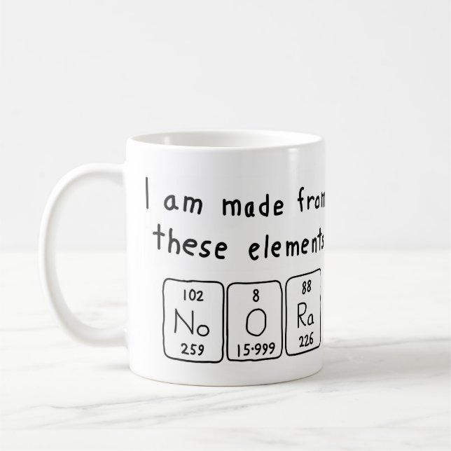 Mug de nom de table périodique de Noora (Gauche)