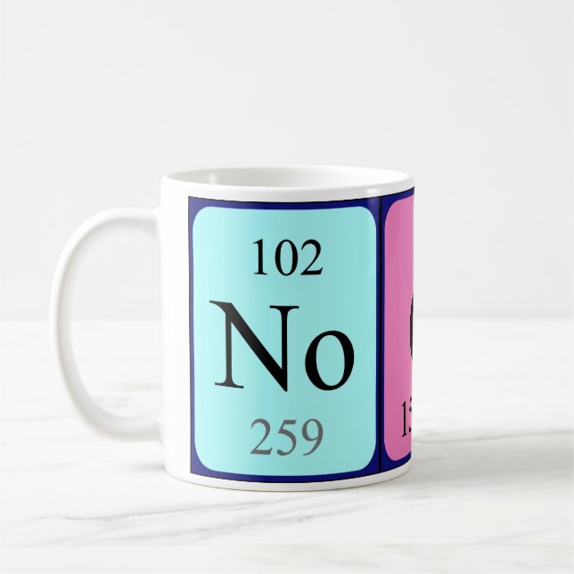 Mug de nom de table périodique de Noora (Gauche)