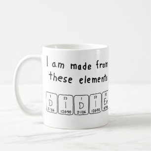 Mug de nom de table périodique Didier