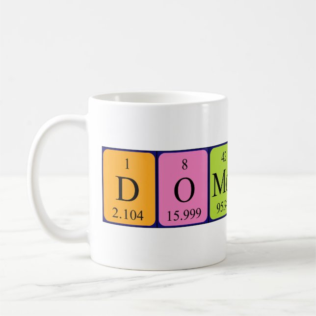 Mug de nom de table périodique Domonkos (Gauche)