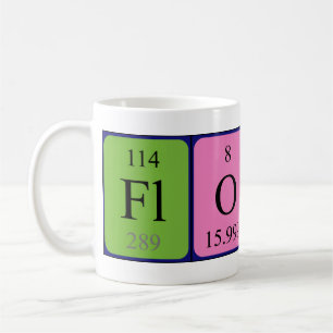 Mug de nom de table périodique Florene