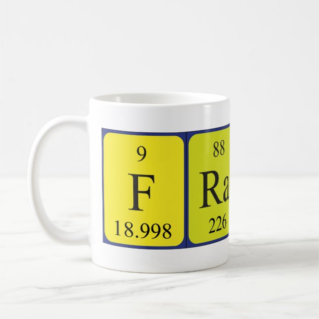 Mug de nom de table périodique France (Gauche)