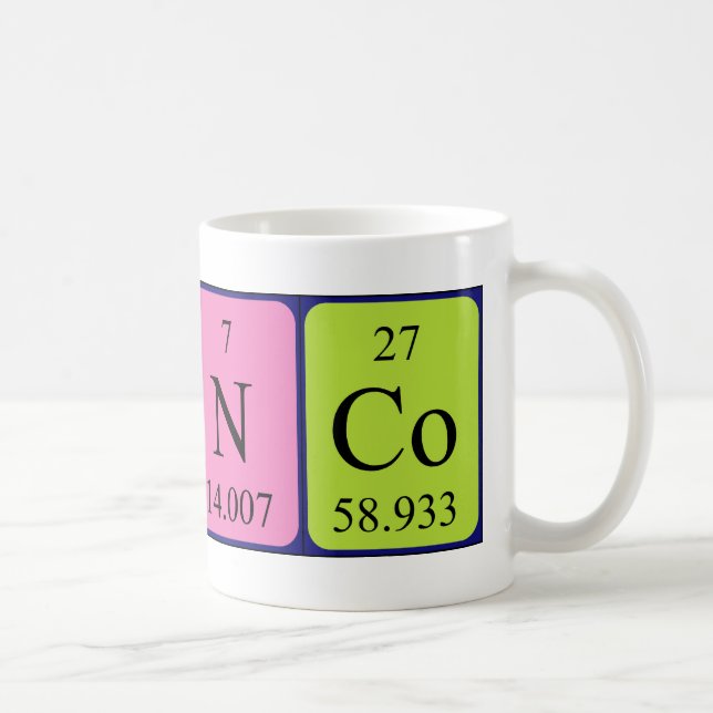 Mug de nom de table périodique Franco (Droite)