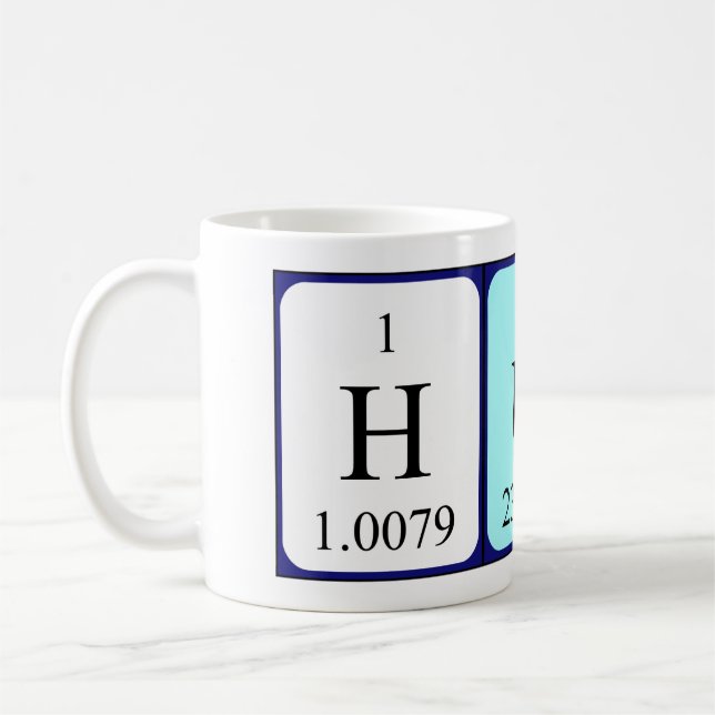 Mug de nom de table périodique Huba (Gauche)