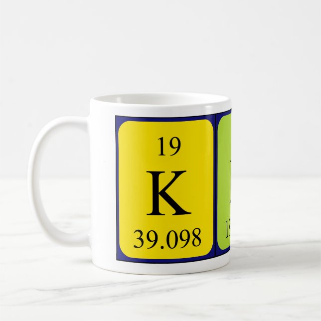 Mug de nom de table périodique Kirt (Gauche)