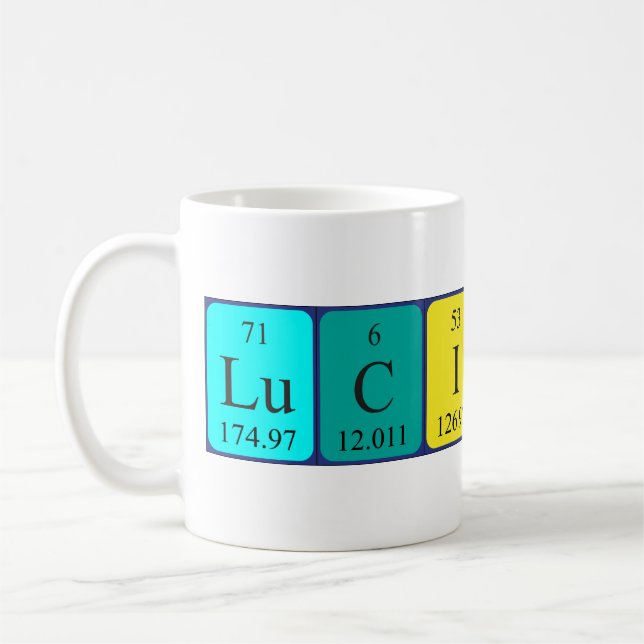 Mug de nom de table périodique lucide (Gauche)