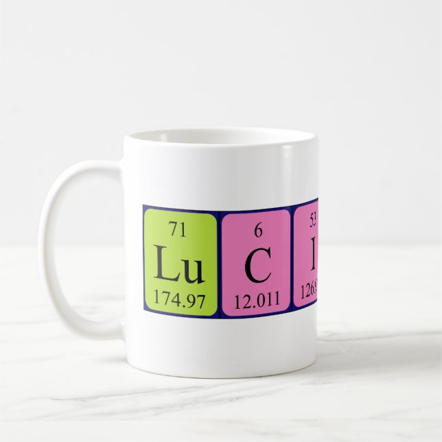 Mug de nom de table périodique lucide (Gauche)