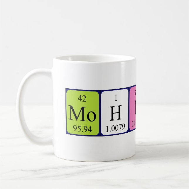 Mug de nom de table périodique Mohinder (Gauche)