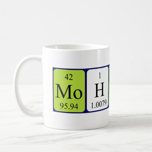 Mug de nom de table périodique Mohinder (Gauche)