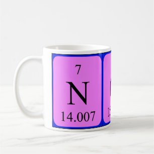 Mug de nom de table périodique Nora
