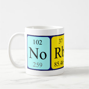 Mug de nom de table périodique Norbert