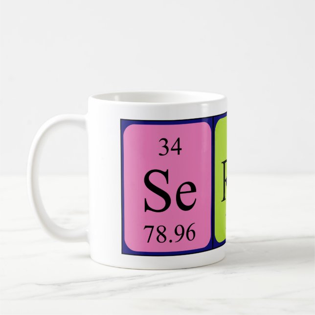 Mug de nom de table périodique Sergi (Gauche)