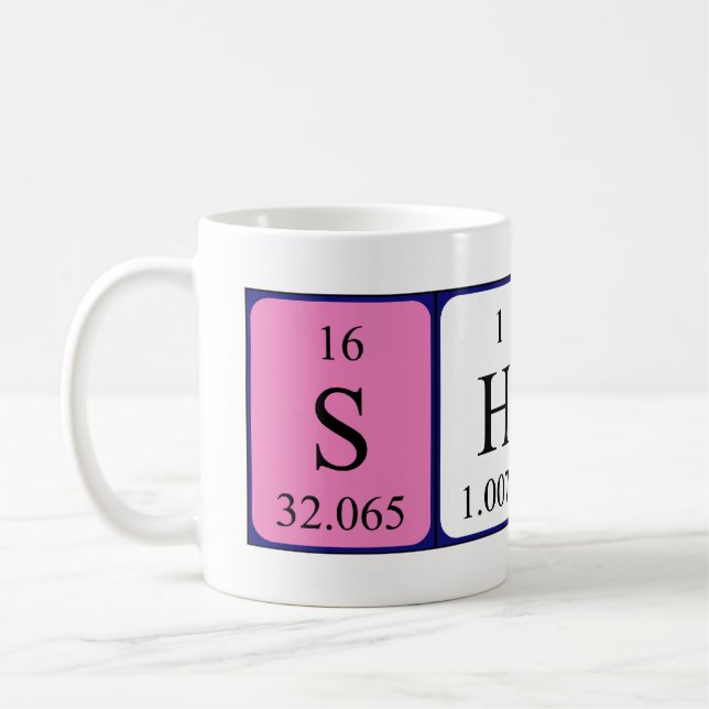 Mug de nom de table périodique Shari (Gauche)