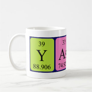 Mug de nom de table périodique Yasser