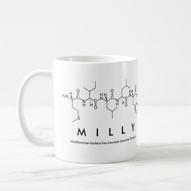 Mug de nom du peptide Milly (Gauche)
