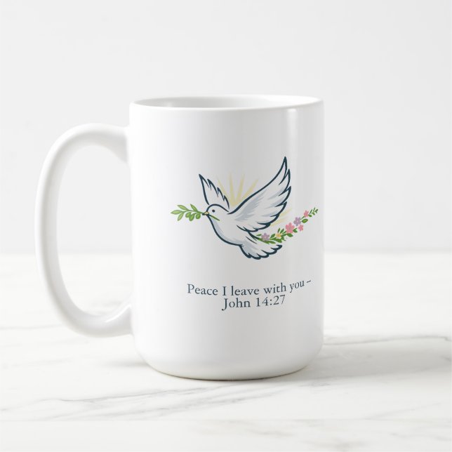 Mug de Pâques personnalisable Colombe avec Branche (Gauche)