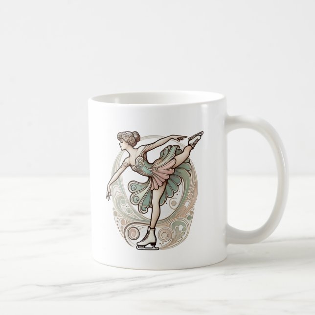 Mug de patinage artistique féminin Art nouveau (Droite)
