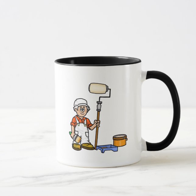 Mug de peintre professionnel masculin plus âgé (Droite)