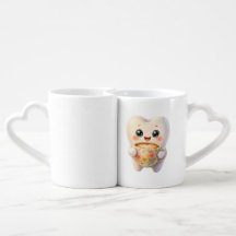 Mug de personnage Kawaii amateur de café dentaire