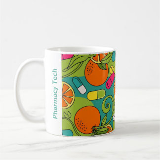 Mug de pharmacie personnalisée Oranges rétro