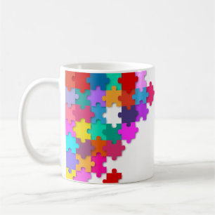 Mug de pièce de puzzle coloré pour la créativité e