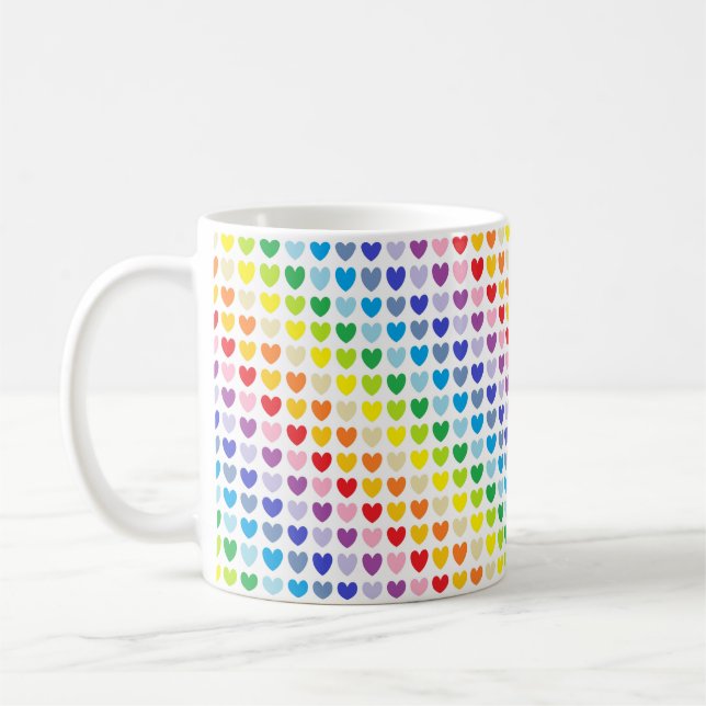 Mug De plus larges coeurs d'arc-en-ciel de spectre (Gauche)