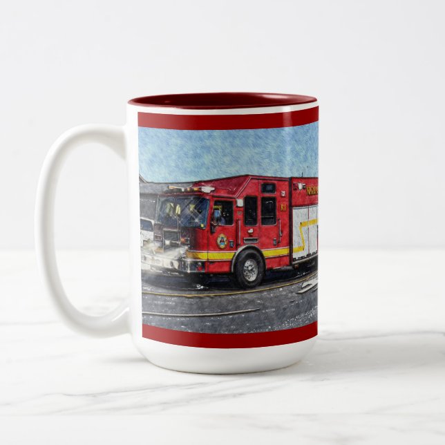 Mug de pompier rouge pour pompier (Gauche)