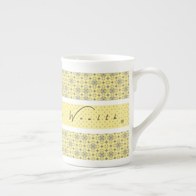Mug de porcelaine fine à motif jaune (Droite)