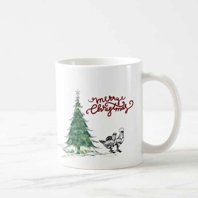 Mug de poulet de Noël à la ferme (Droite)