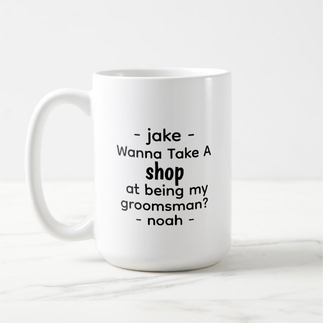 Mug de proposition de témoin drôle Cadeau personna (Gauche)