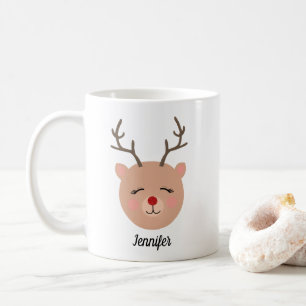 Mug de rennes à nez roux personnalisé