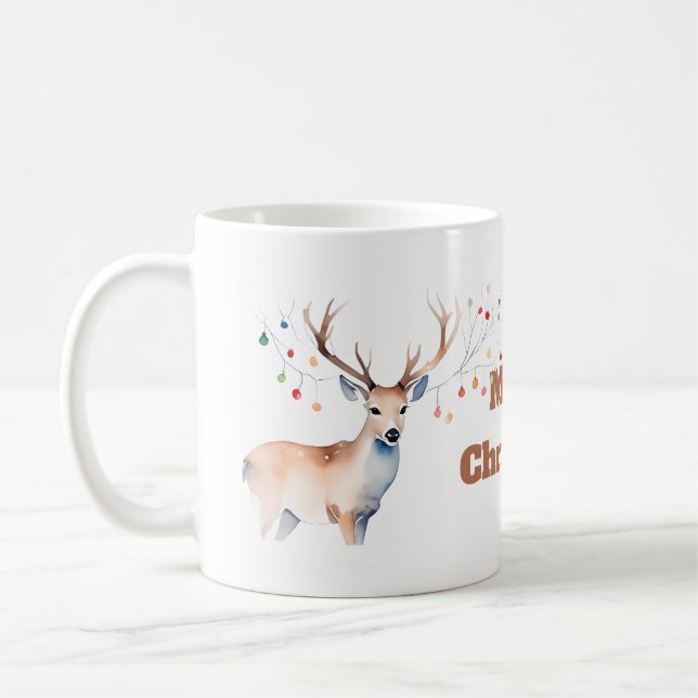 Mug de rennes de Noël coloré (Gauche)