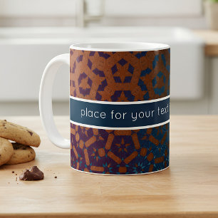 Mug De rouge à bleu Motif géométrique avec texte