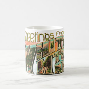 Mug de salutation Montagnes Blanches Rétro