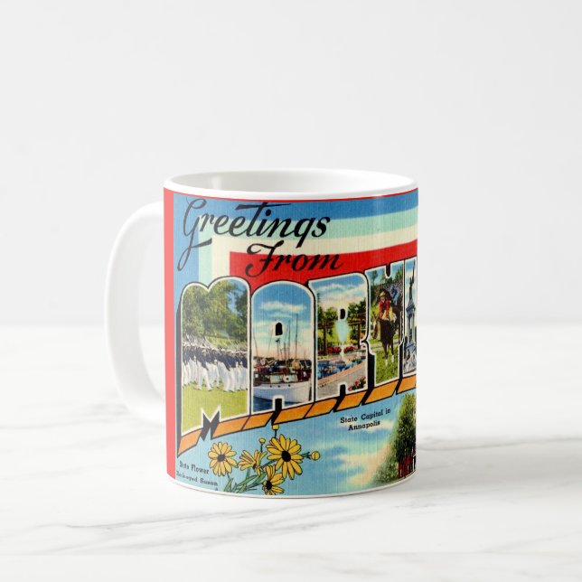 Mug de salutation vintage Maryland (Devant gauche)