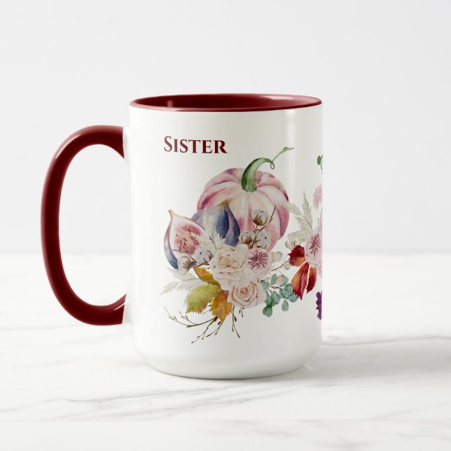 Mug de SOEUR étonnante - Automne Citrouille Figs F (Gauche)