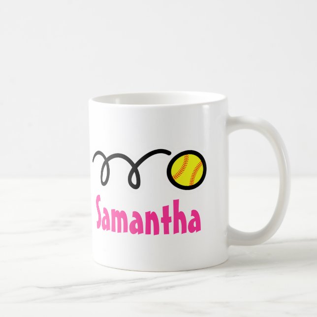 Mug de softball personnalisé avec nom personnalisa (Droite)