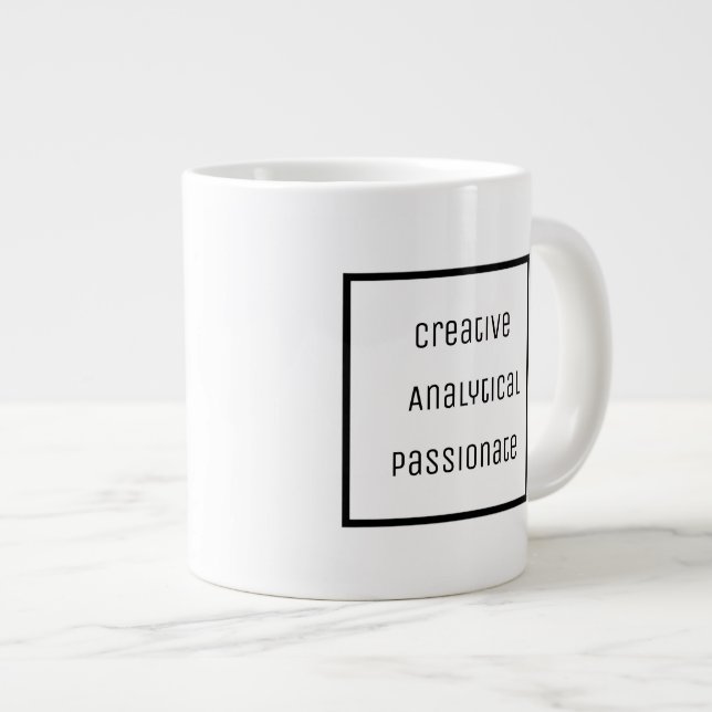 Mug de spécialité créative, analytique, passionnée (Devant droit)