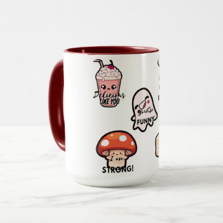 Mug de style autocollant Kawaii esthétique mignon