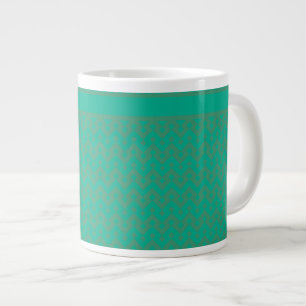 Mug de taille Jumbo, Motif géométrique vert émerau